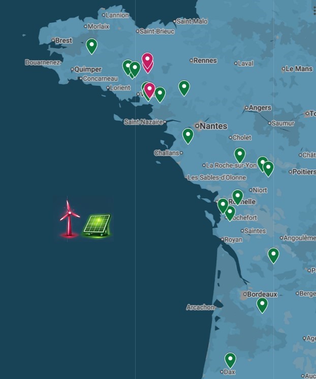 Site photovoltaïque et base d’exploitation d’EDER à La Trinité-Surzur.